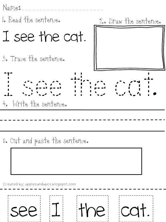 Writing Simple Sentences Worksheets Image