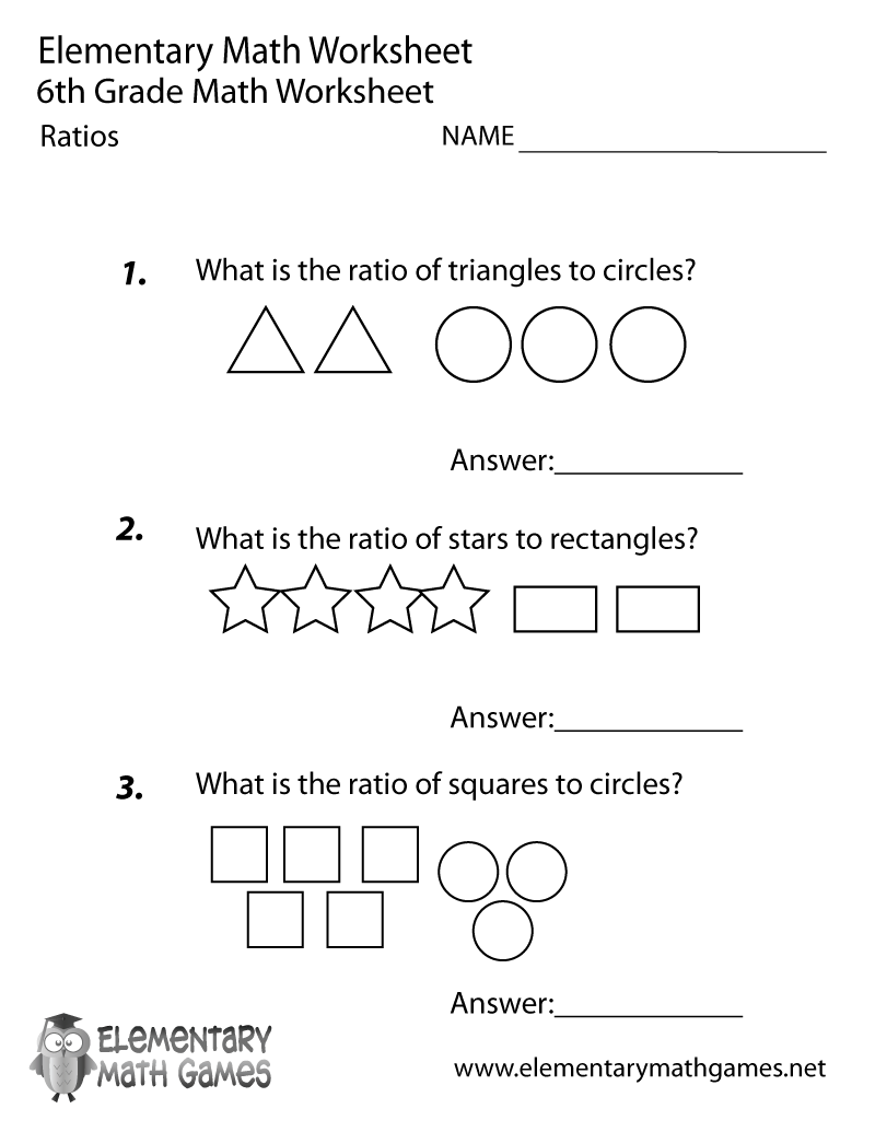 6th Grade Math Ratio Worksheets Image