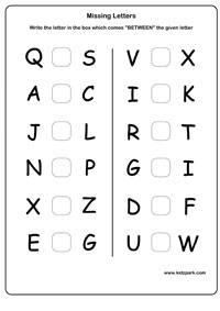 Alphabet Missing Letter Worksheet Image