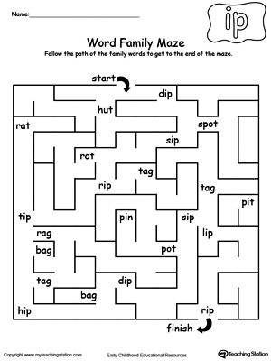 IP Word Family Worksheets Image