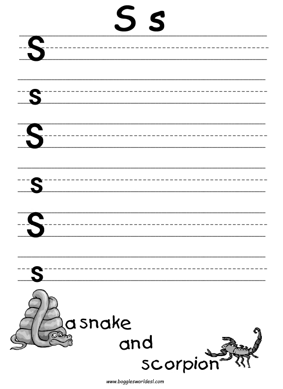 Letter S Handwriting Worksheet