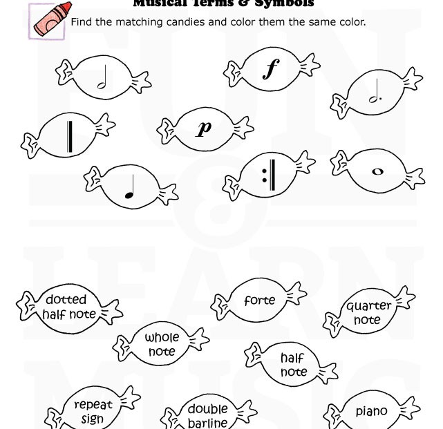 Music Terms And Symbols Worksheets