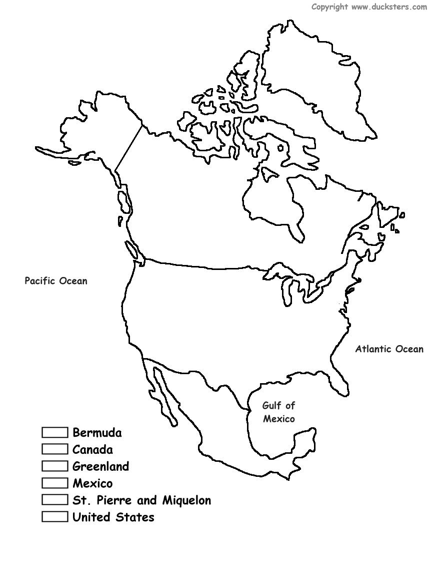 North America Map Coloring Page Image