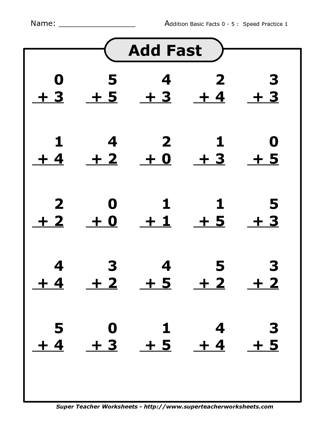 14 Best Images of Addition Facts Worksheets - First Grade ...