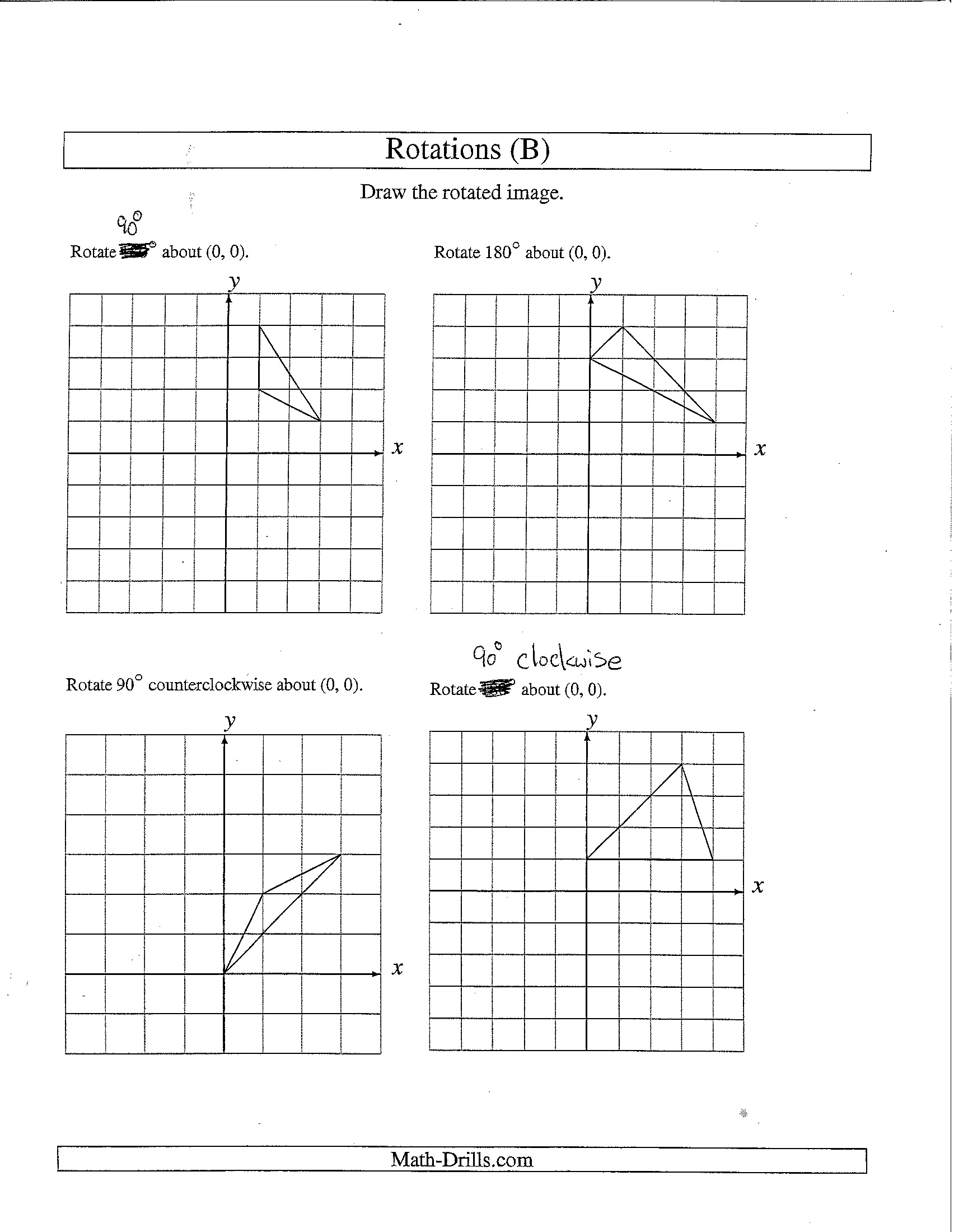 grade 7 rotations worksheet