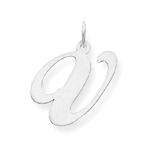 Small 14K White Gold Script Initial a Charm Fancy Image
