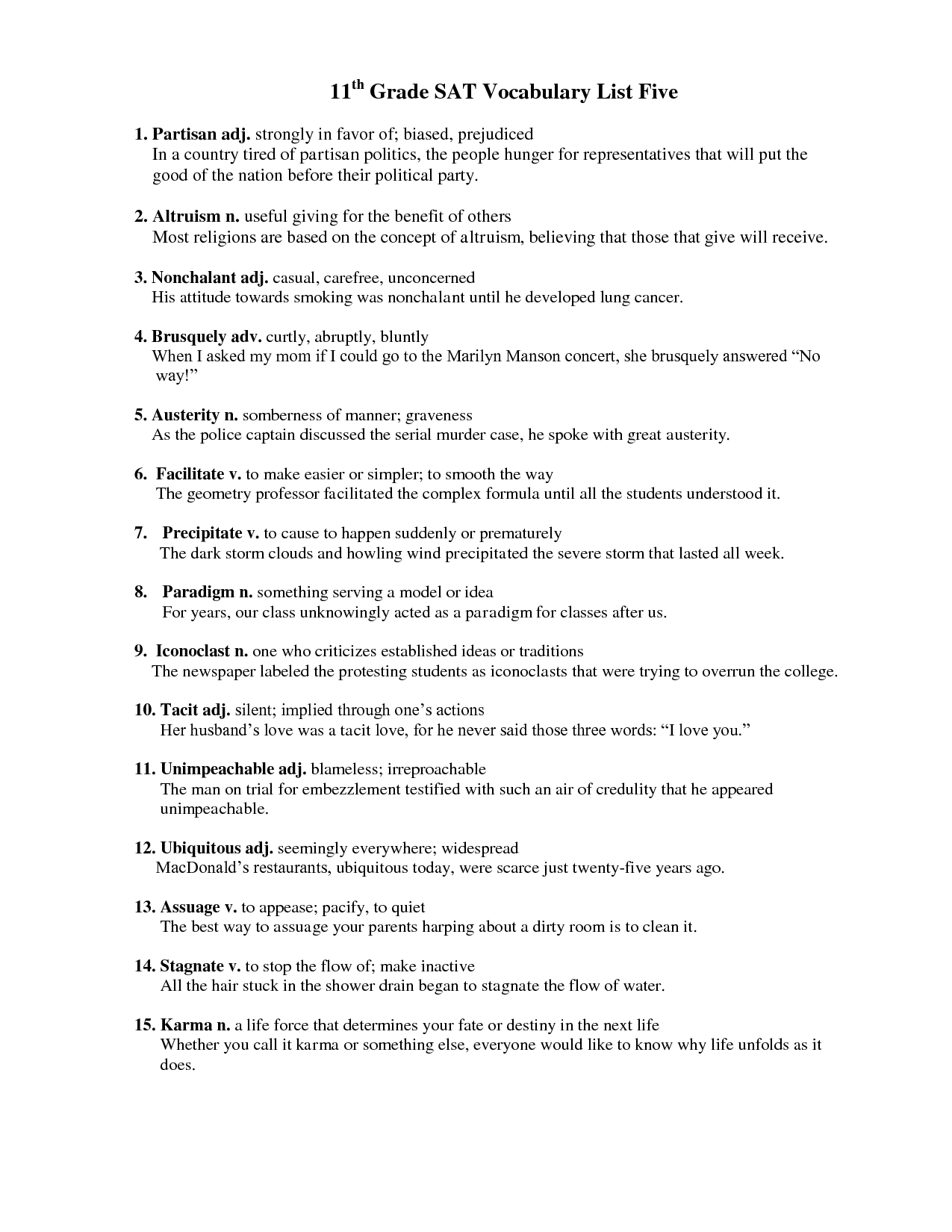 11th Grade Math Worksheets