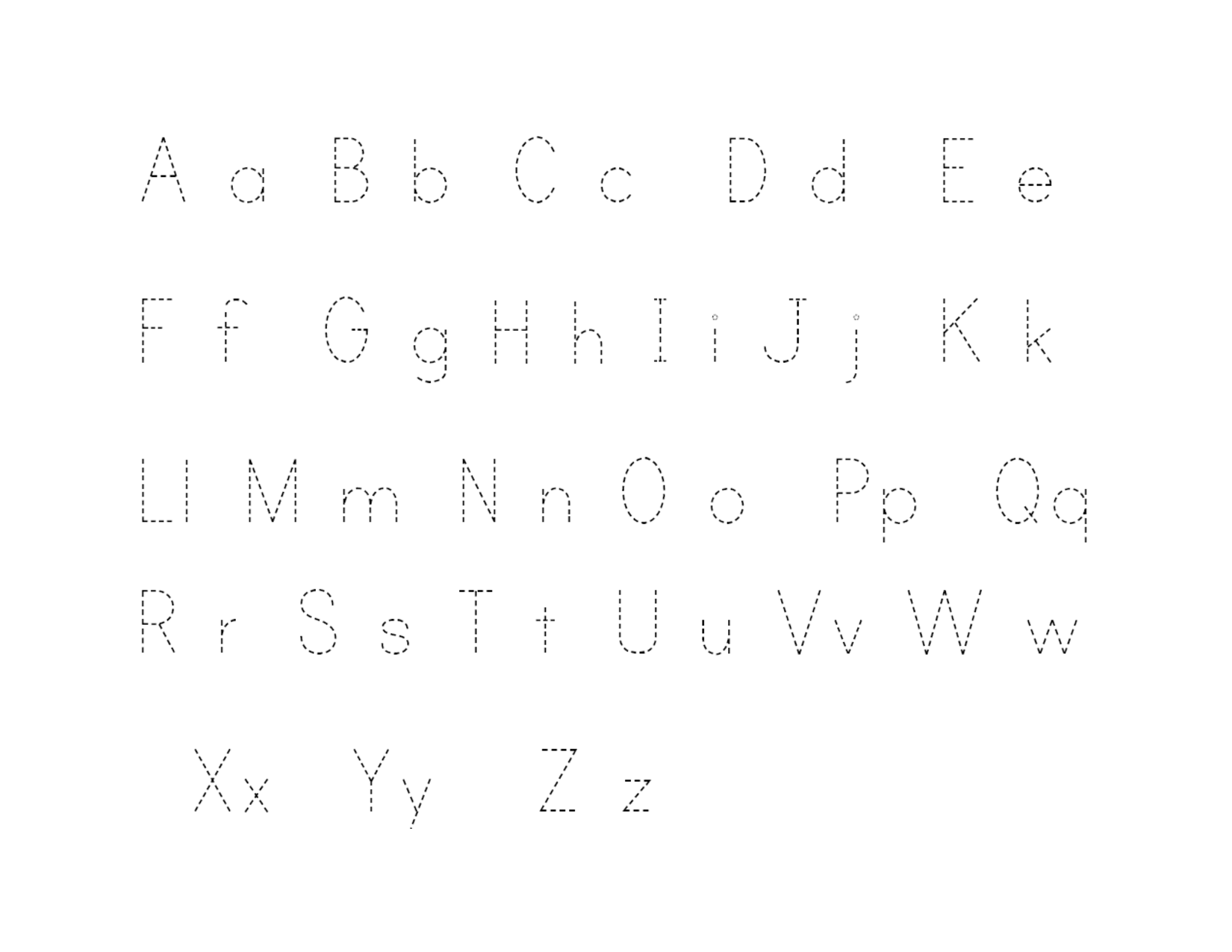 Alphabet Letter Tracing Pages