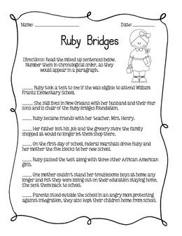 Black History Month Ruby Bridges Poem Image
