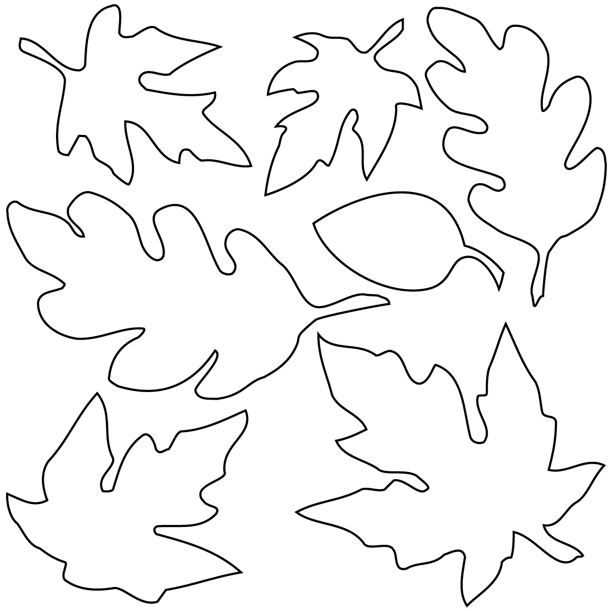 Coloring Fall Leaves Clip Art Image