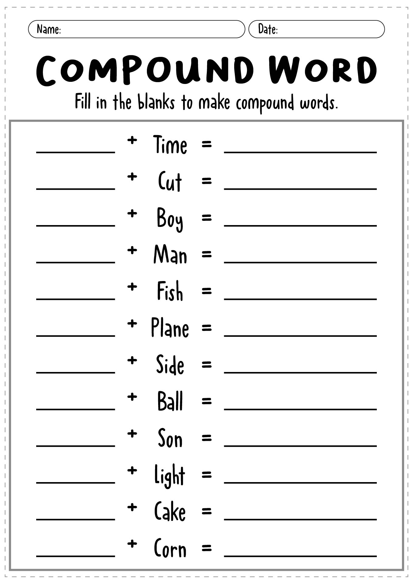 13 Compound Words Worksheets Free PDF At Worksheeto 13 Compound Words Worksheets Free PDF At Worksheeto