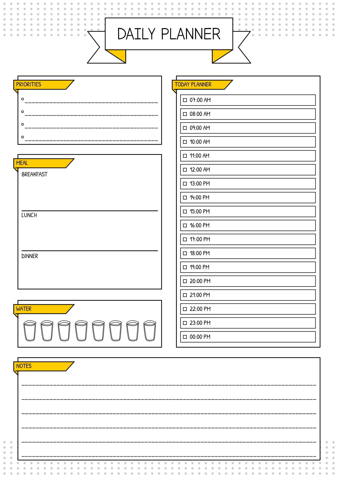 Daily Planning Worksheets