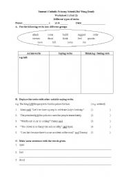 Different Types of Verbs Worksheets Image