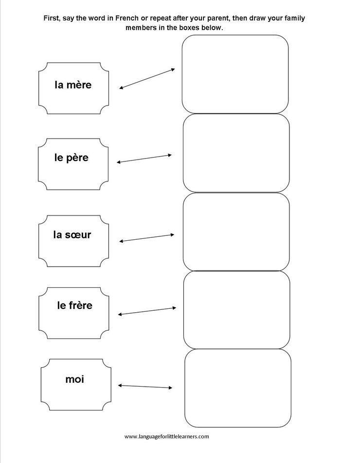 French Family Members Worksheets Image
