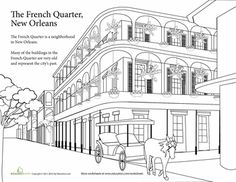 French Quarter New Orleans Coloring Pages Image