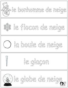 French Winter Worksheets Image