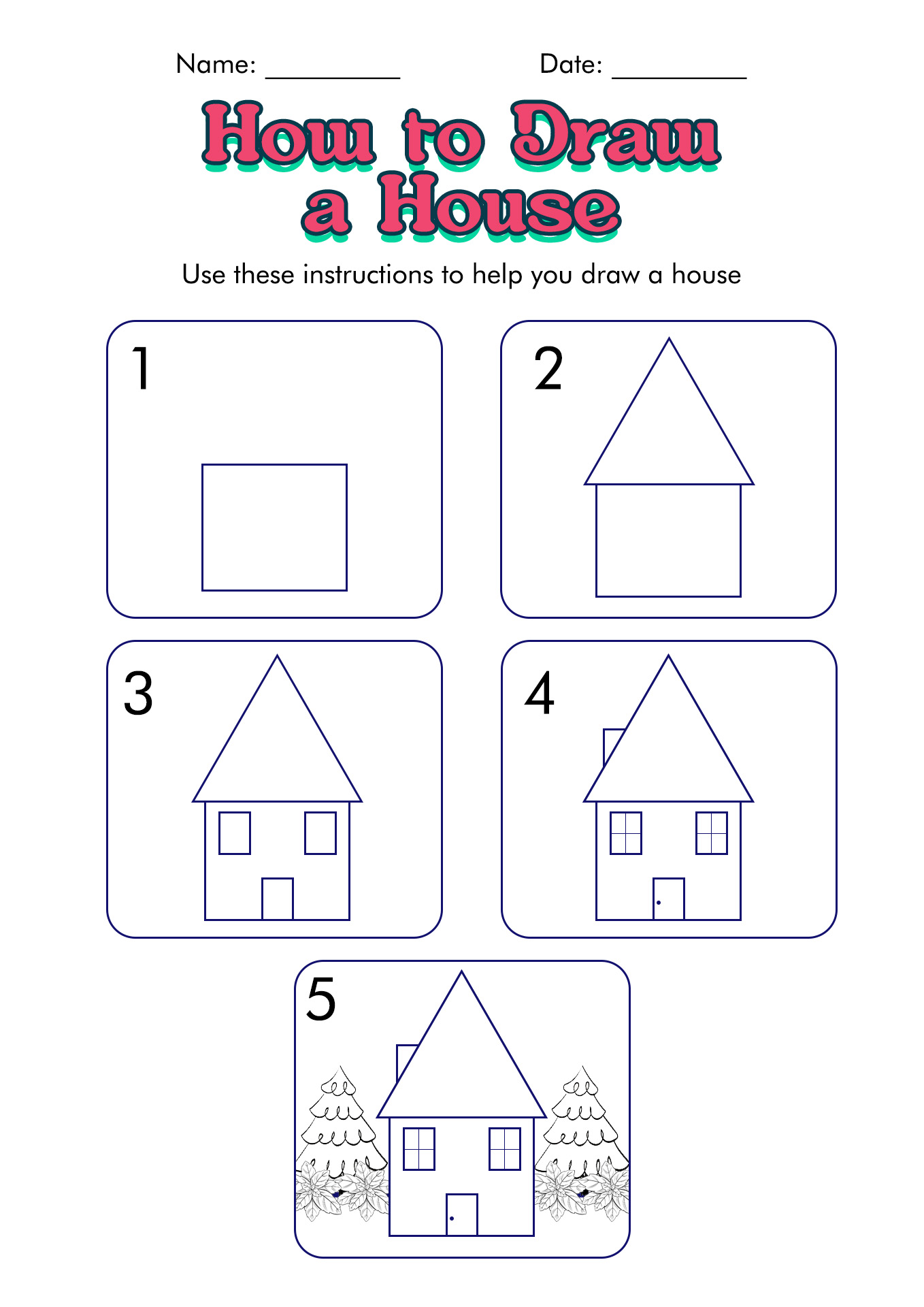 How to Draw Houses Drawing Image