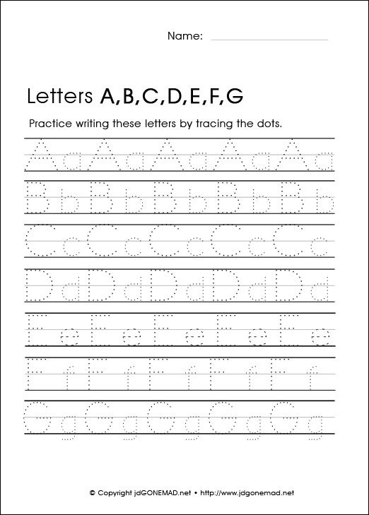 Kindergarten Worksheets Alphabet Tracing
