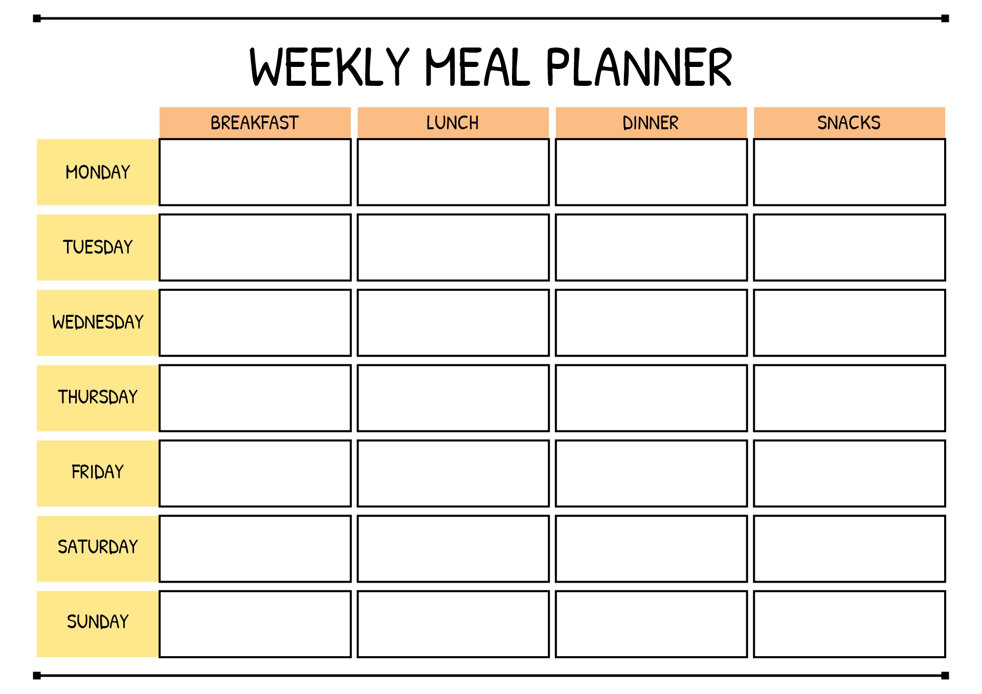 Meal Plan Worksheet