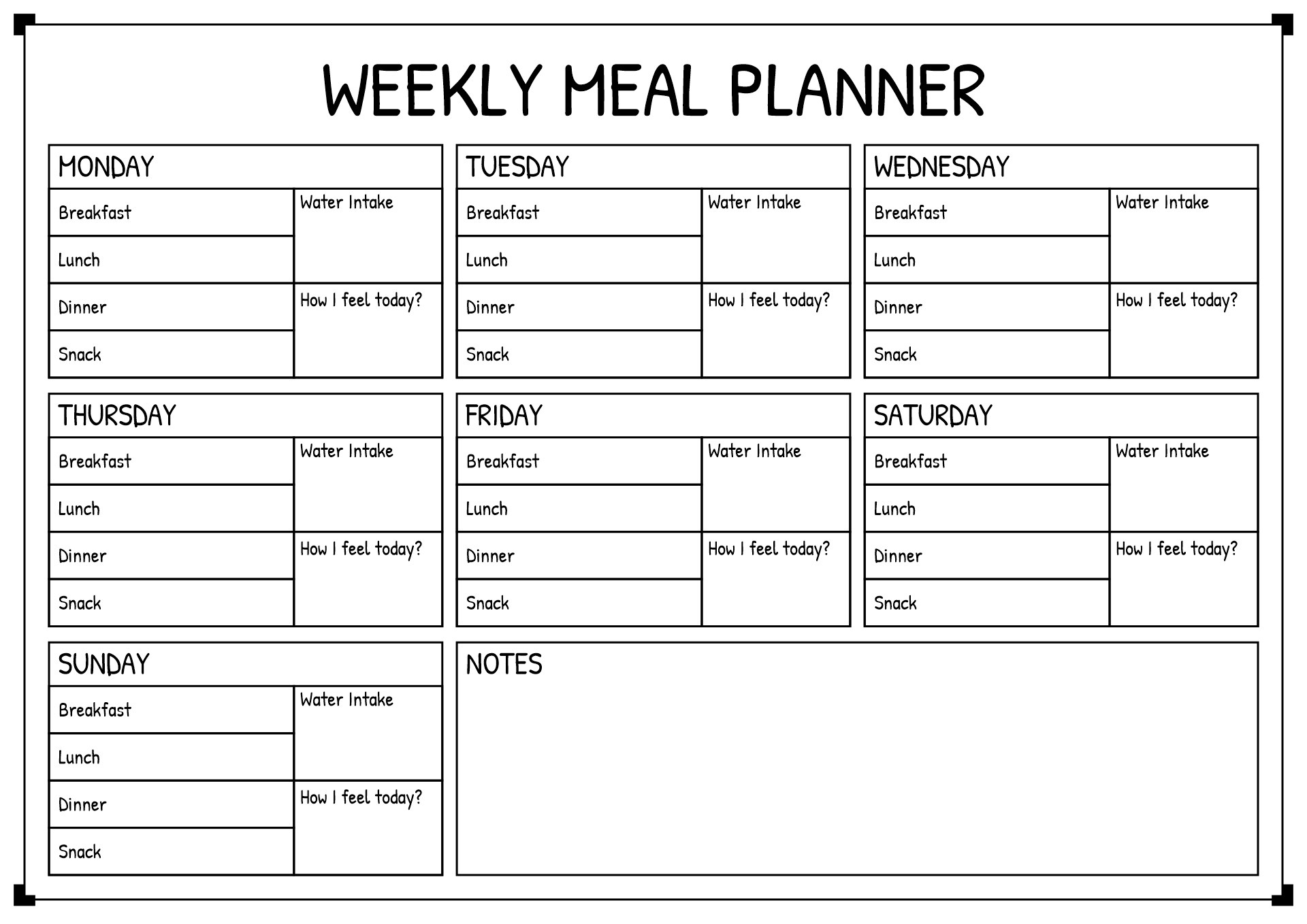 Meal-Planning Worksheet