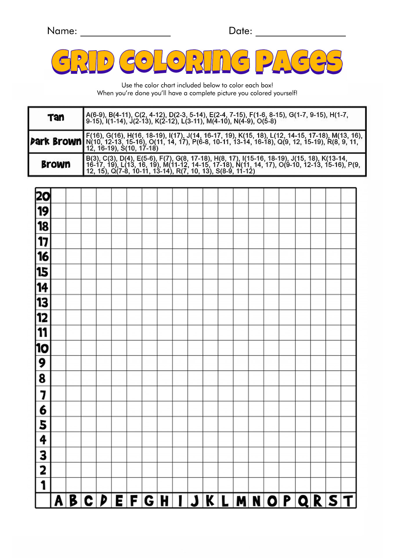 Mystery Grid Coloring Pages