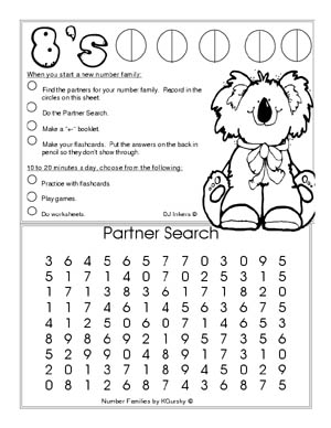Number Families Worksheets