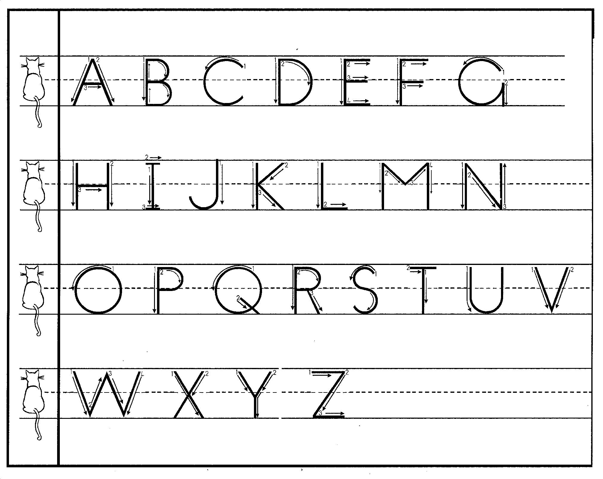 Print Upper Case Letters Handwriting Image