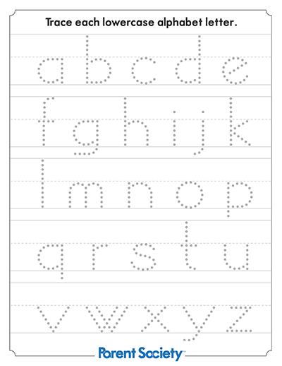 Printable Lowercase Alphabet Traceable Letters
