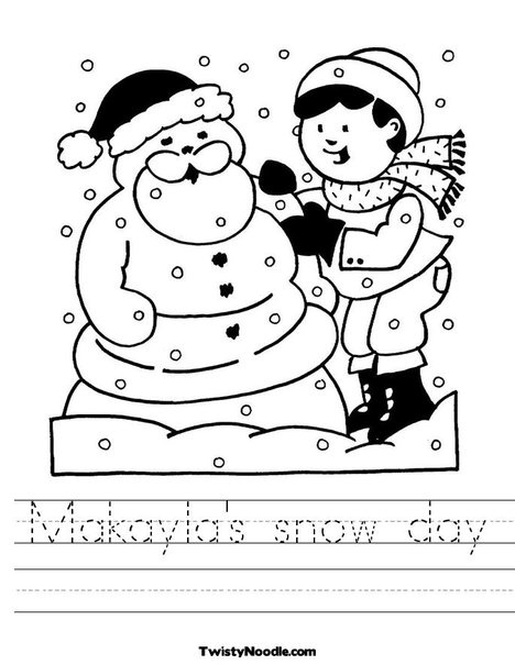Snowy Days Printable Worksheet Image
