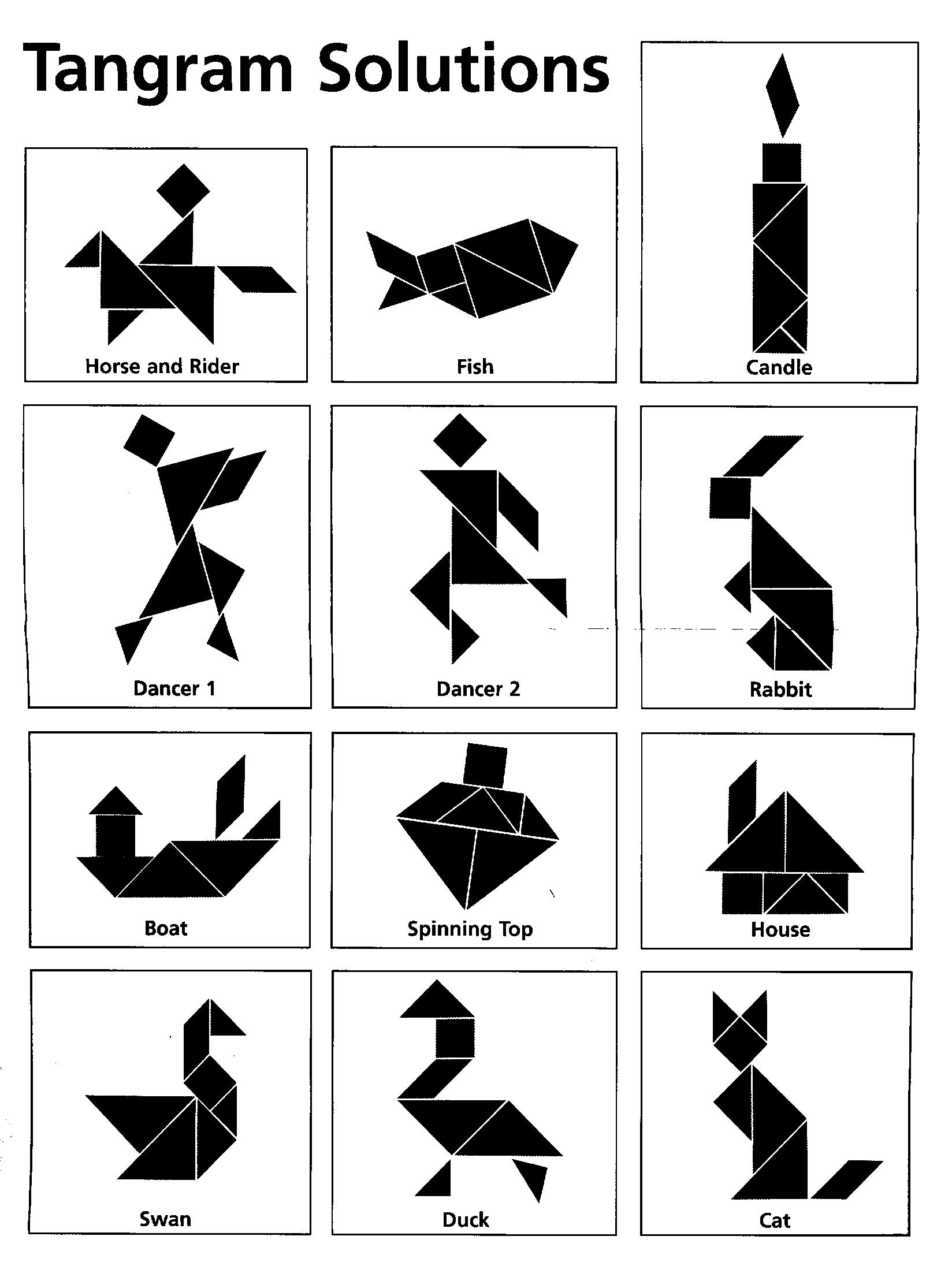 Tangram Puzzles and Solutions Image