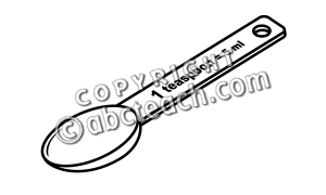 Teaspoon Measuring Spoon Clip Art Image
