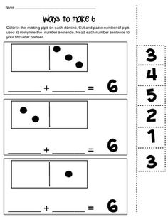 Ways to Make 6 Worksheet Image