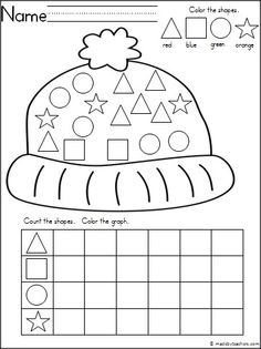 Winter Kindergarten Shape Worksheet Image