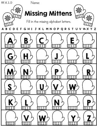Winter Preschool Worksheet Alphabet Image
