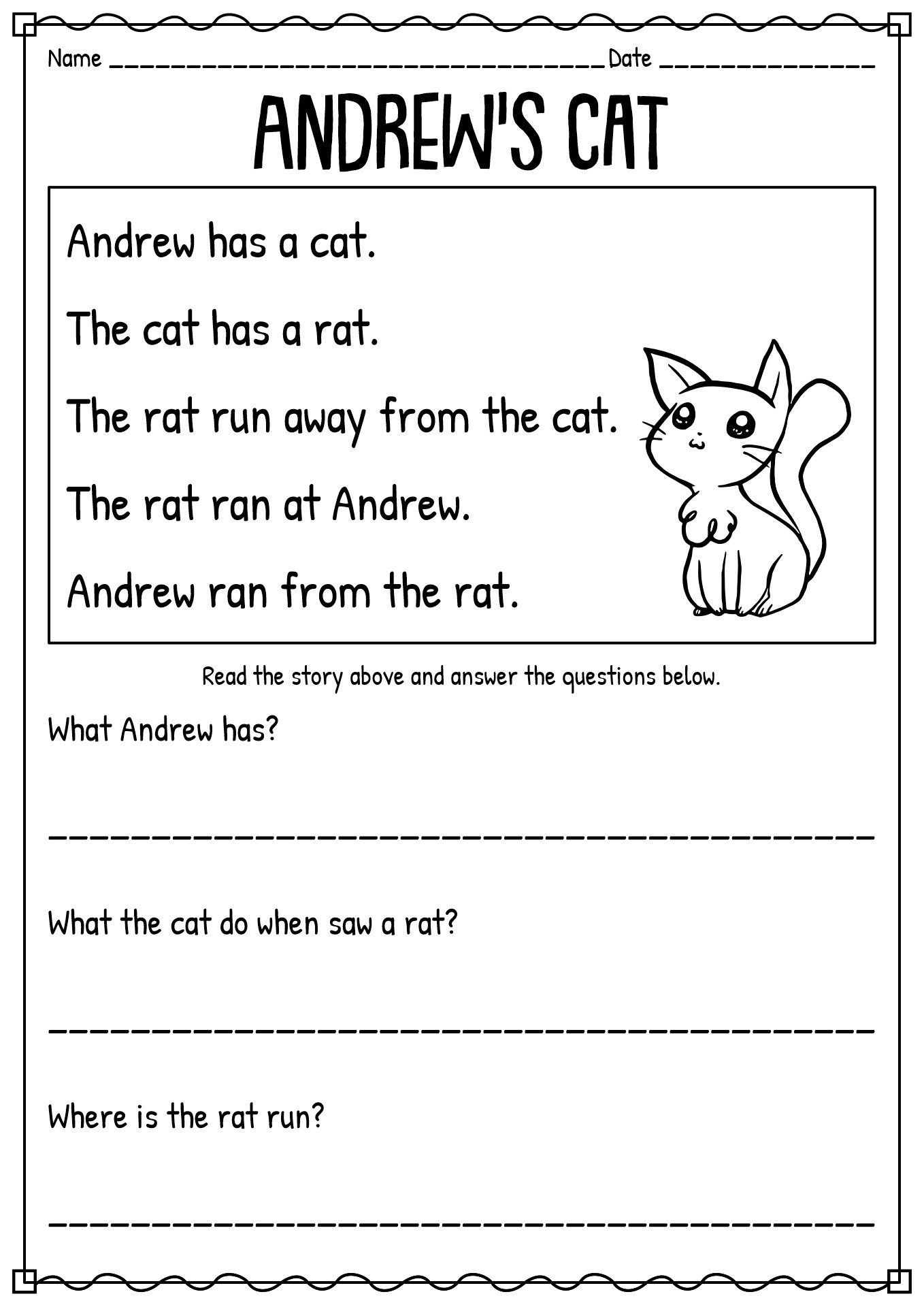 1 First Grade Reading Worksheets Image