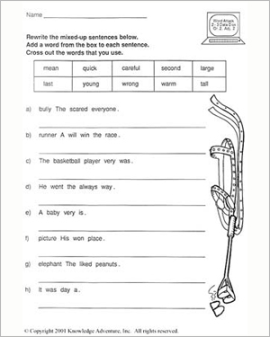 3rd Grade Sentence Worksheets