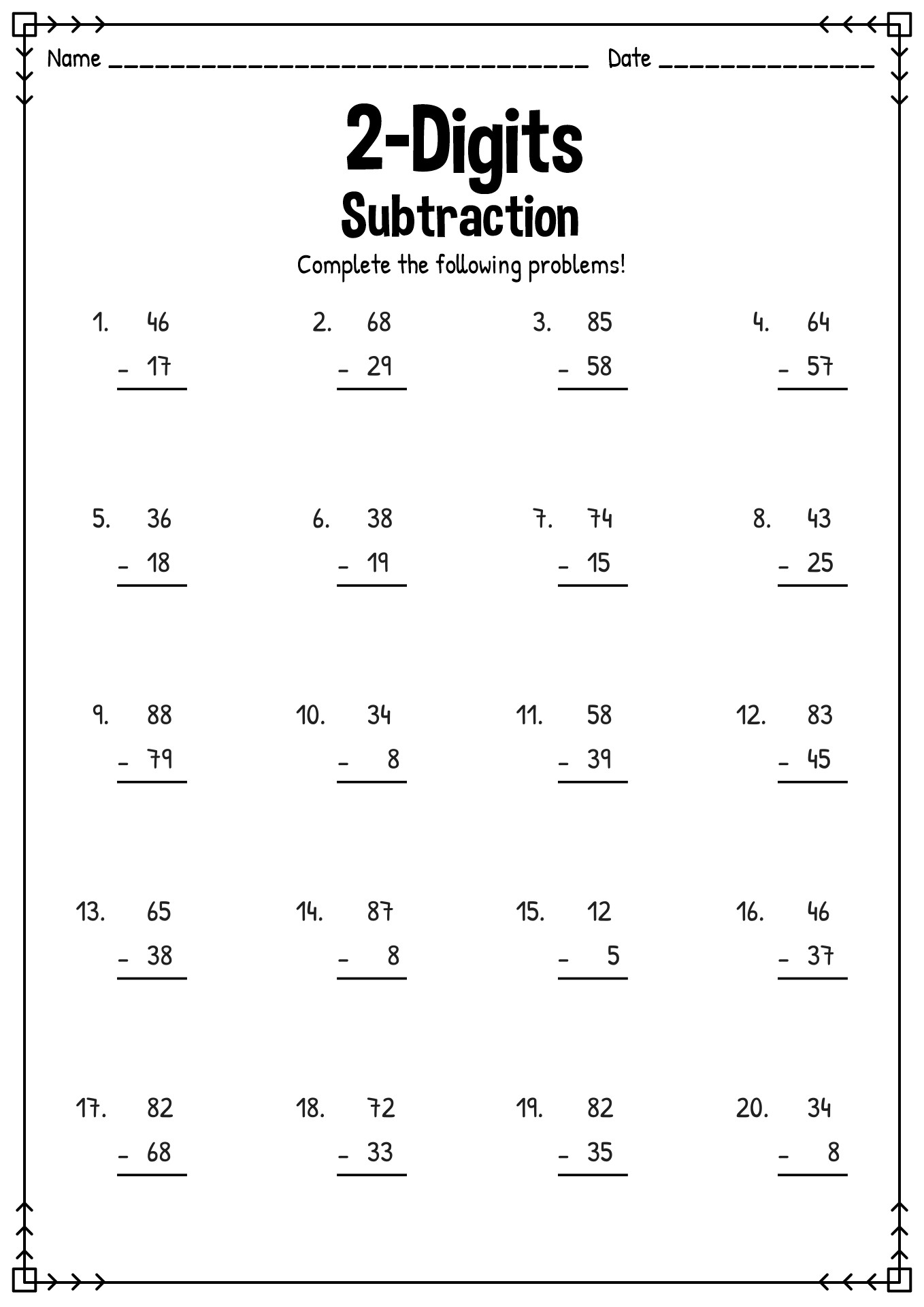 4th Grade Math Worksheets PDF Image