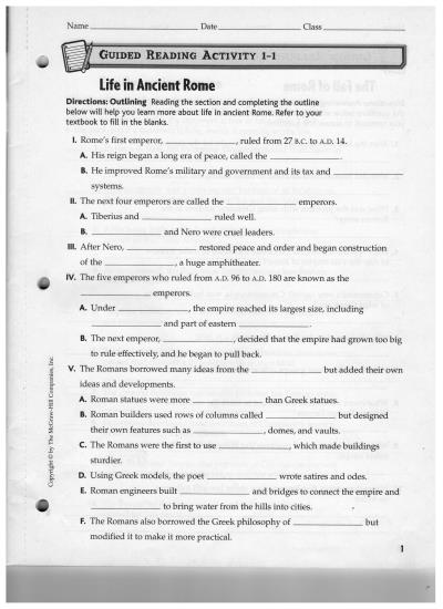 7th Grade Social Studies Worksheets