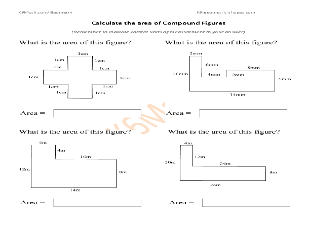 Area of Composite Figures Worksheet 6th Grade Image