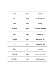 Building Sentences Worksheets First Grade
