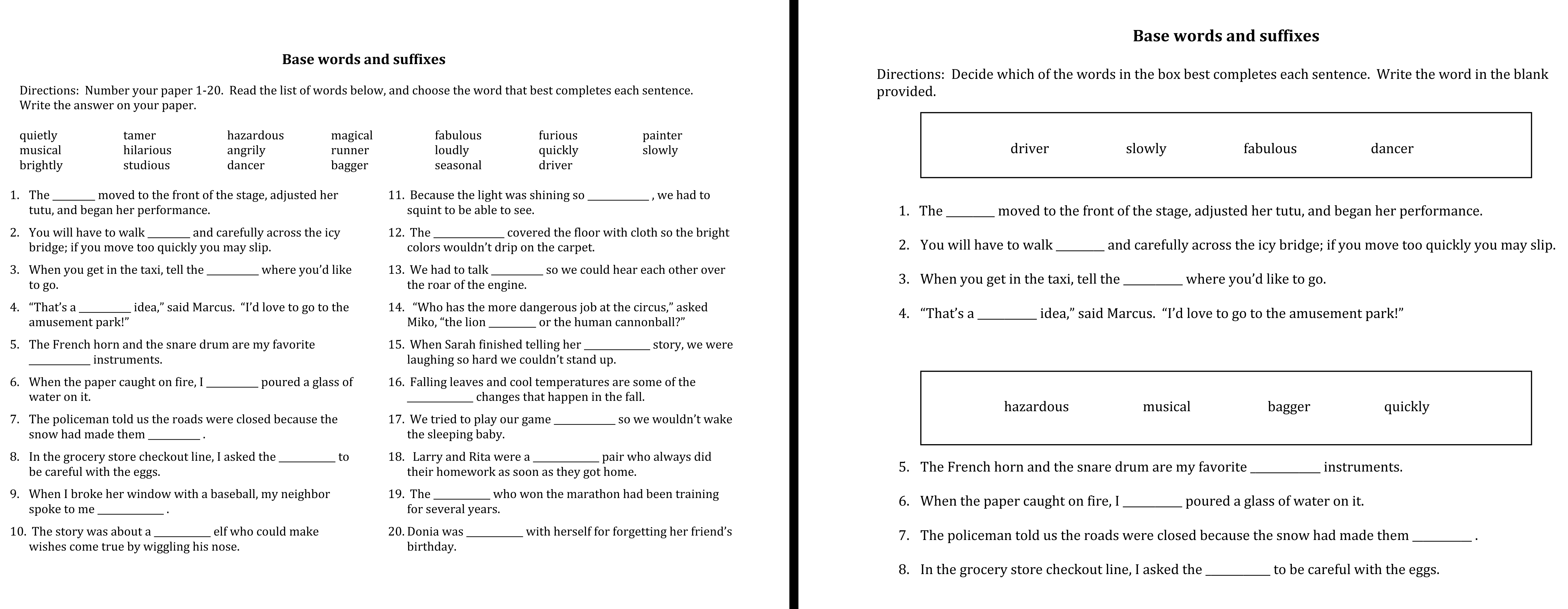 Example Test Questions Image