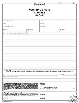 Free Printable Bid Proposal Forms Image