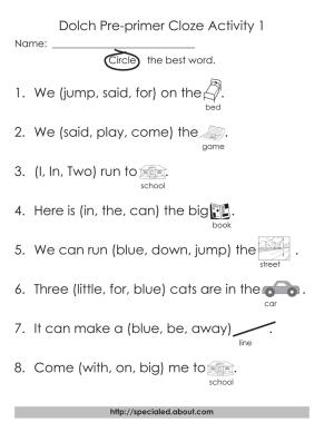 High Frequency Word Worksheets Free