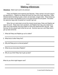 Inference Worksheets 5th Grade