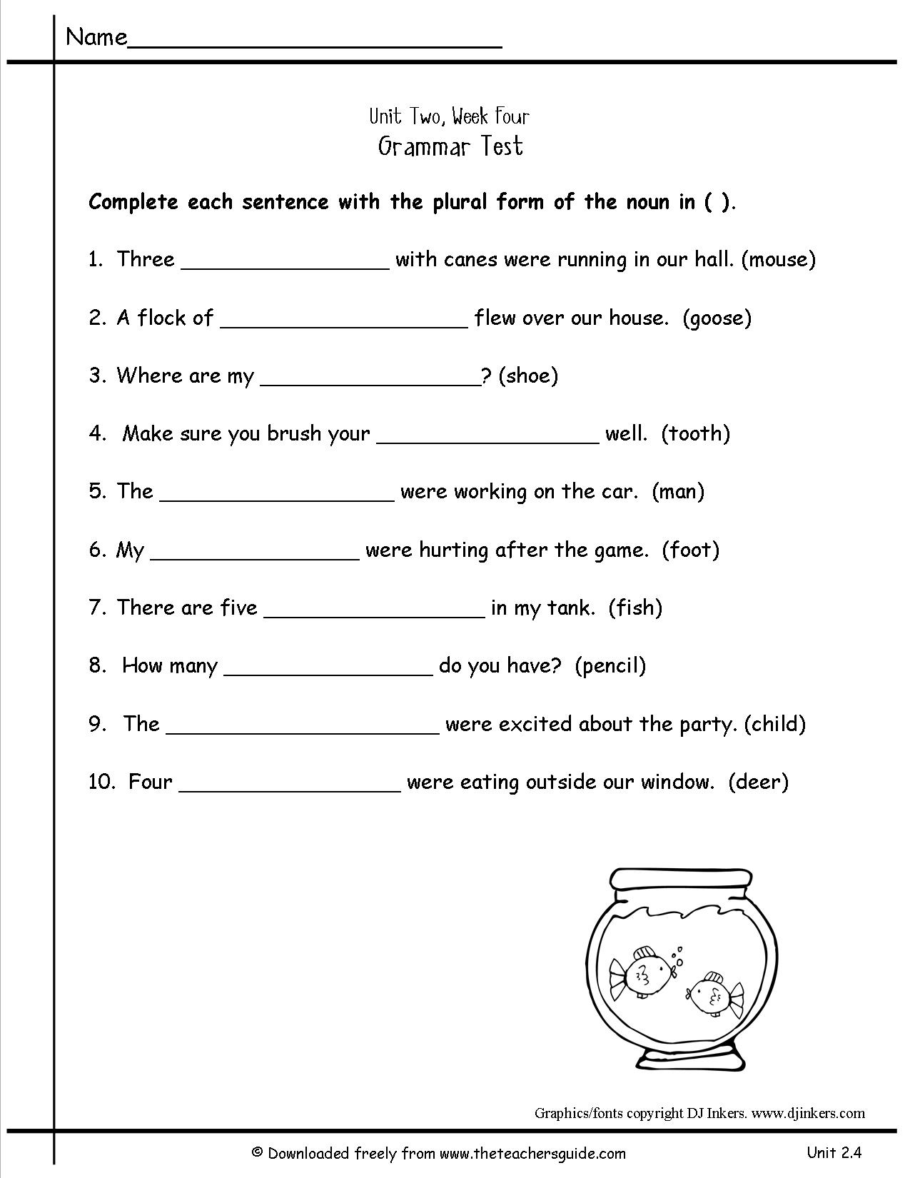 Irregular Plural Nouns Worksheet 3rd Grade