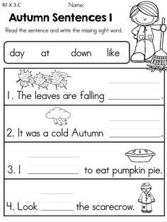 Kindergarten Language Arts Worksheets Printable