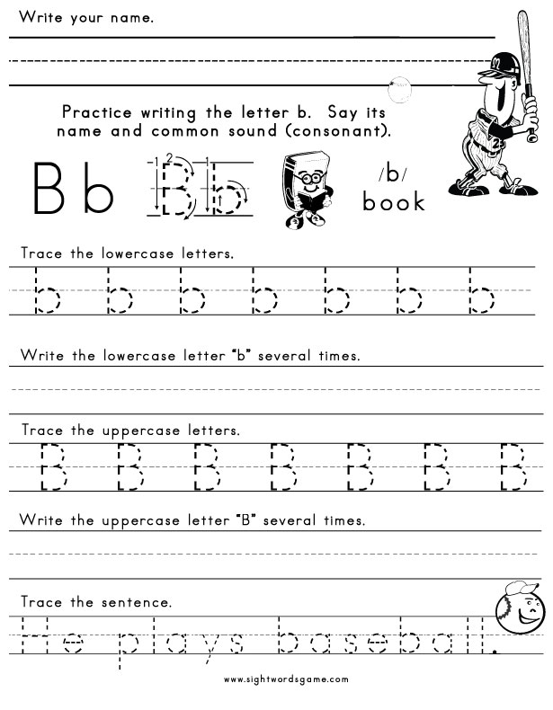 Letter B Words Worksheets Image