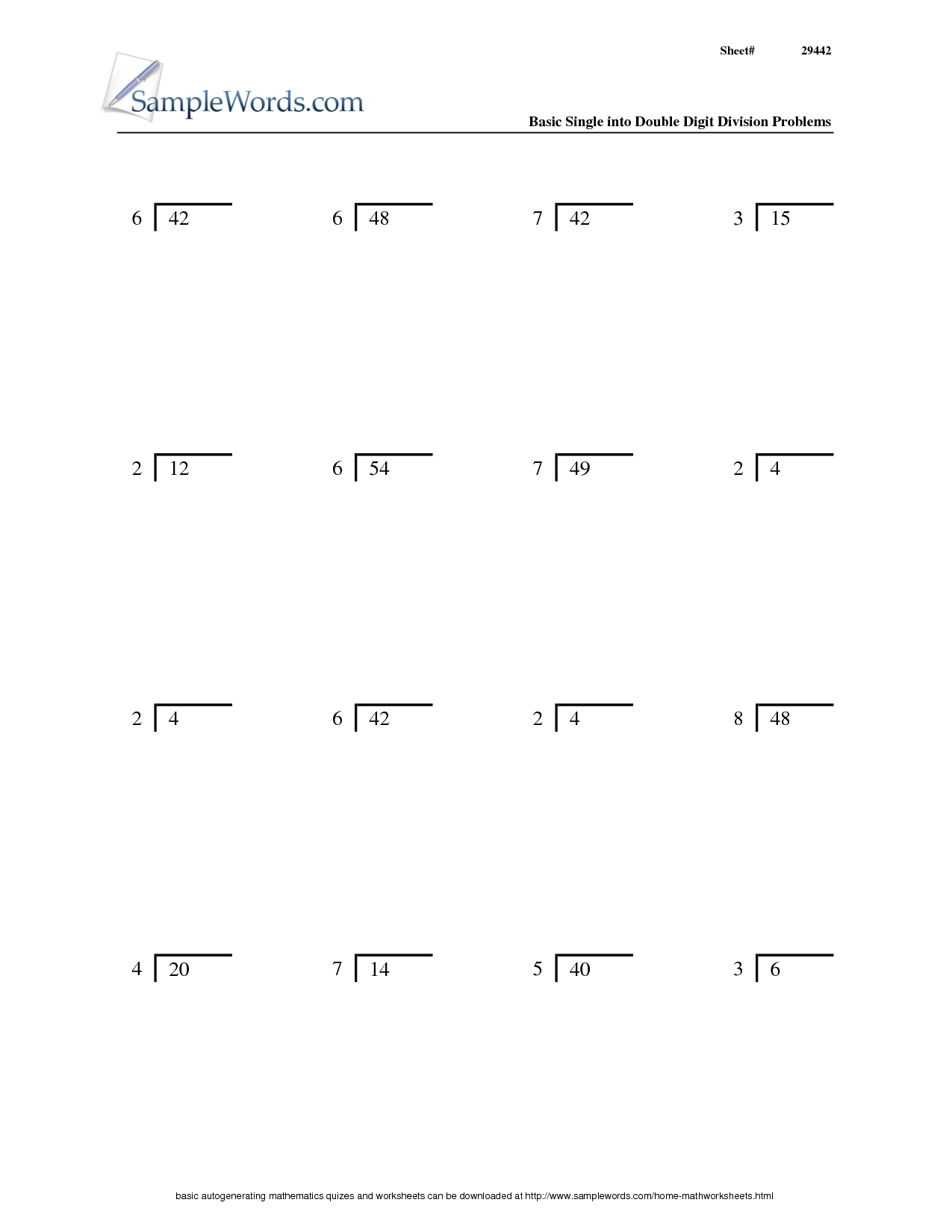 18 Free Math Worksheets Division /