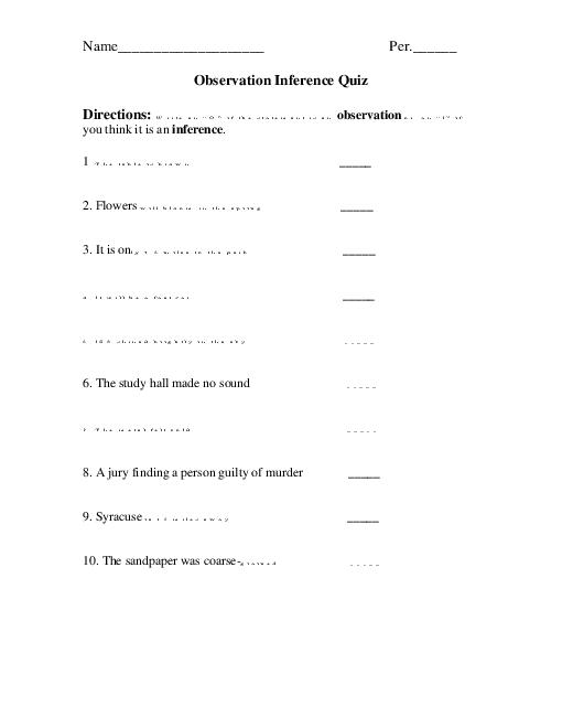 Observation and Inference Quiz Image