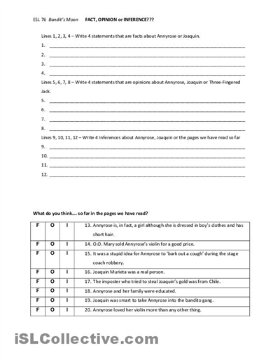 Printable Inference Worksheets 5th Grade Image